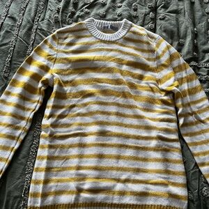 Icebreaker Yellow and White Striped Crewneck Sweater